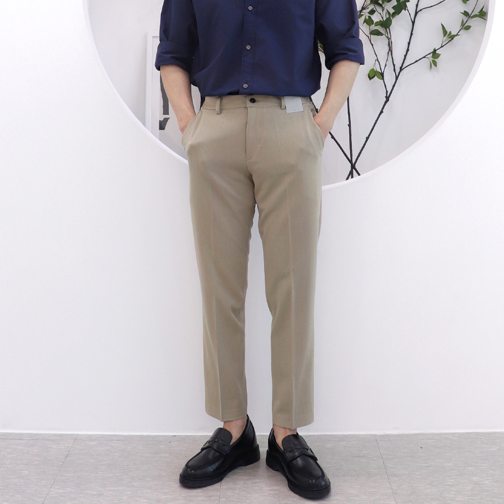 테이퍼드핏슬랙스 남자기모밴딩슬랙스 남자겨울정장바지