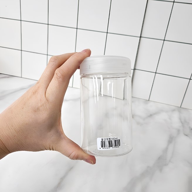 올담 원형 플라스틱 소분 용기 300ml 깔끔 심플한 쿠키통 양념통 냉장고 보관통 - 상세 이미지 4