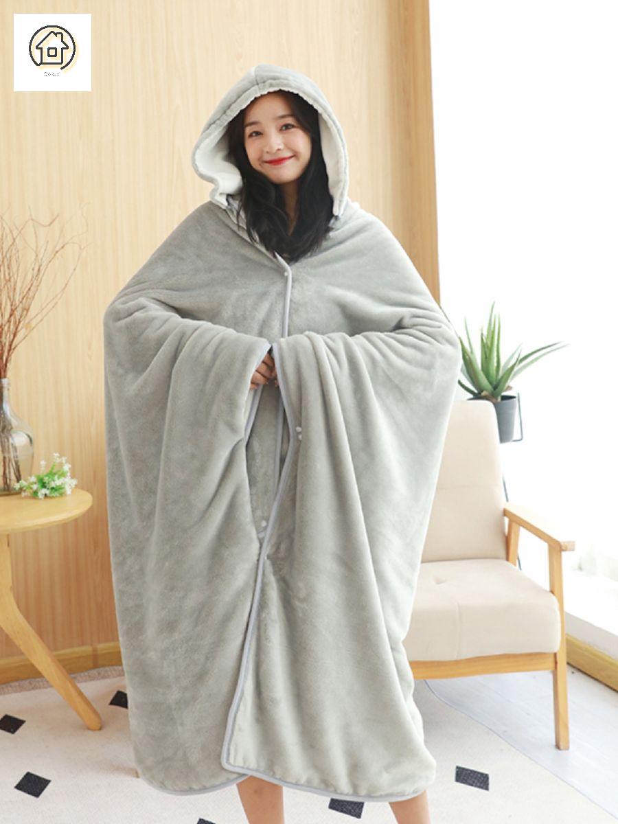 무릎 담요 후드 블랭킷 망토 이불 극세사 - 상세 이미지 2