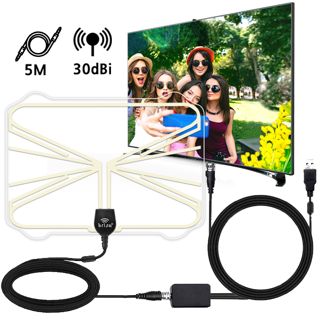 브리사 디지털 TV 안테나 5M UHD 지상파 실내 수신기 증폭기 세트 SPA-U30d 상품 이미지