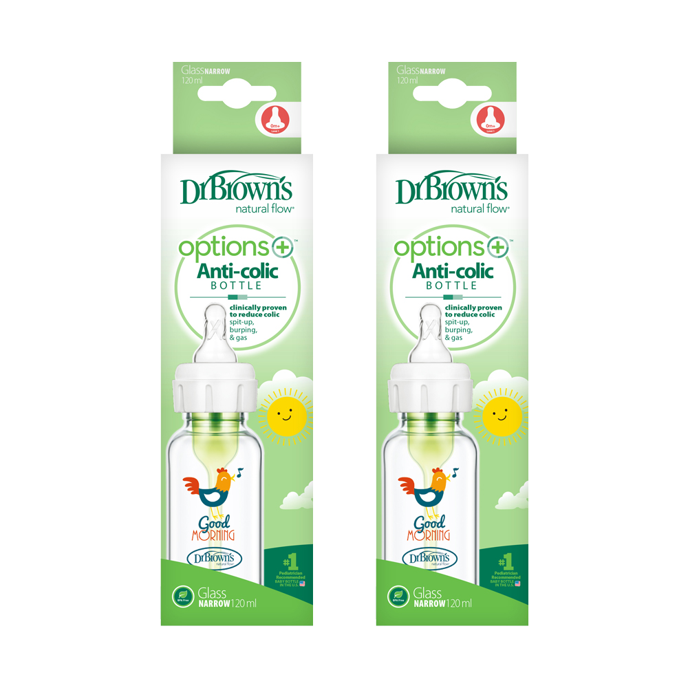 forBaby 닥터브라운 / 유리데코 젖병 내로우넥 120ml 트윈팩, 1단계 쪽지 포함 - 상세 이미지 2