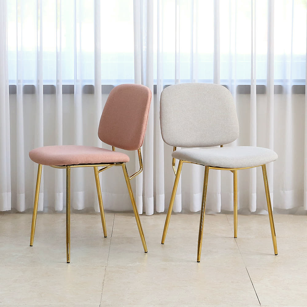 1+1 힐스 골드패브릭 카페체어 인테리어 디자인 식탁의자