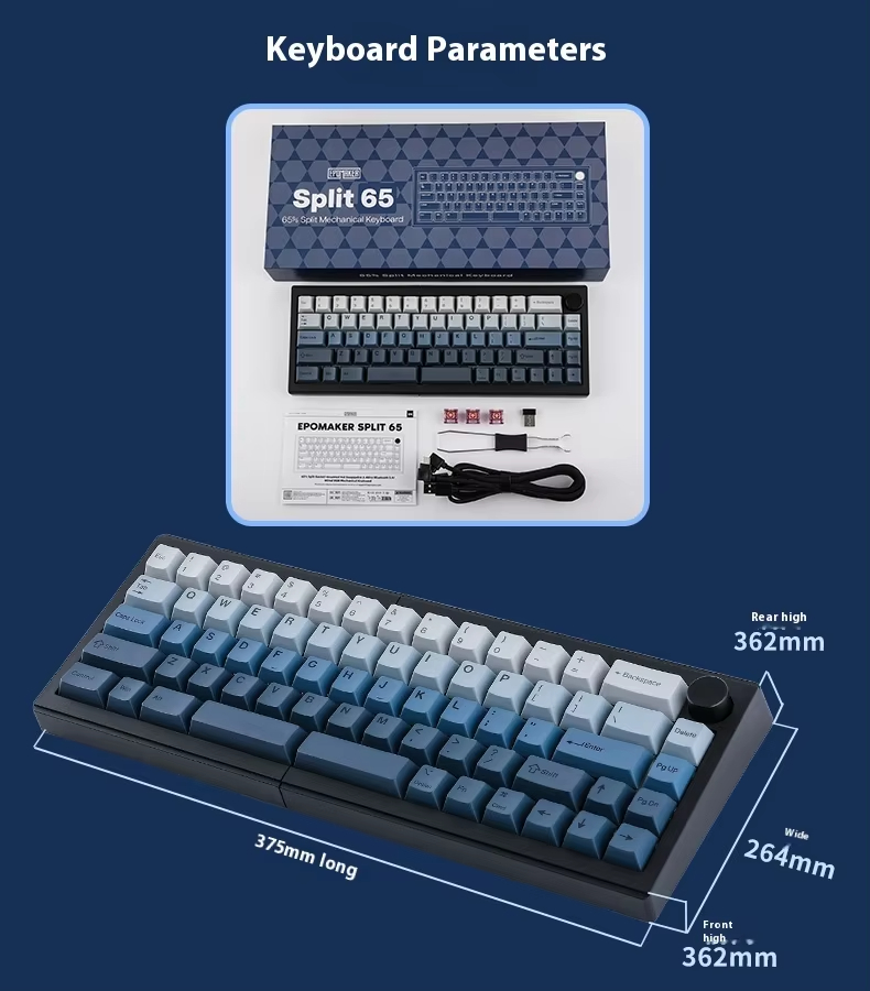 에포메이커 EPOMAKER Split65 분할 커스텀 기계식 키보드 RGB QMK VIA - 상세 이미지 4
