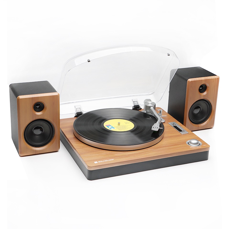 [25년형/리뉴얼] 사운드룩 우드 블랙 LP플레이어 스피커 세트