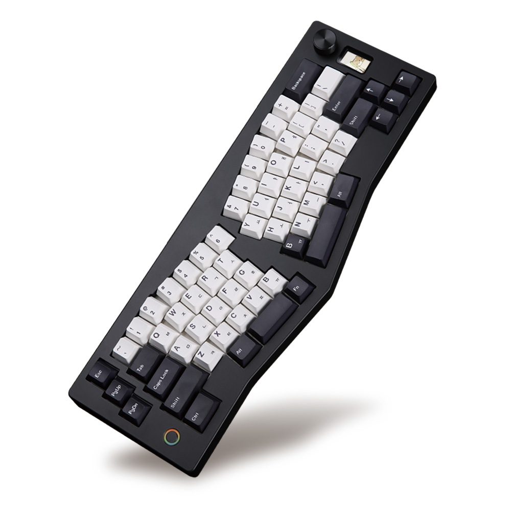 몬스타기어 앨리스 LCD 어고노믹 유무선 블루투스 한글 매크로 단축키 커스텀 조약돌 키보드