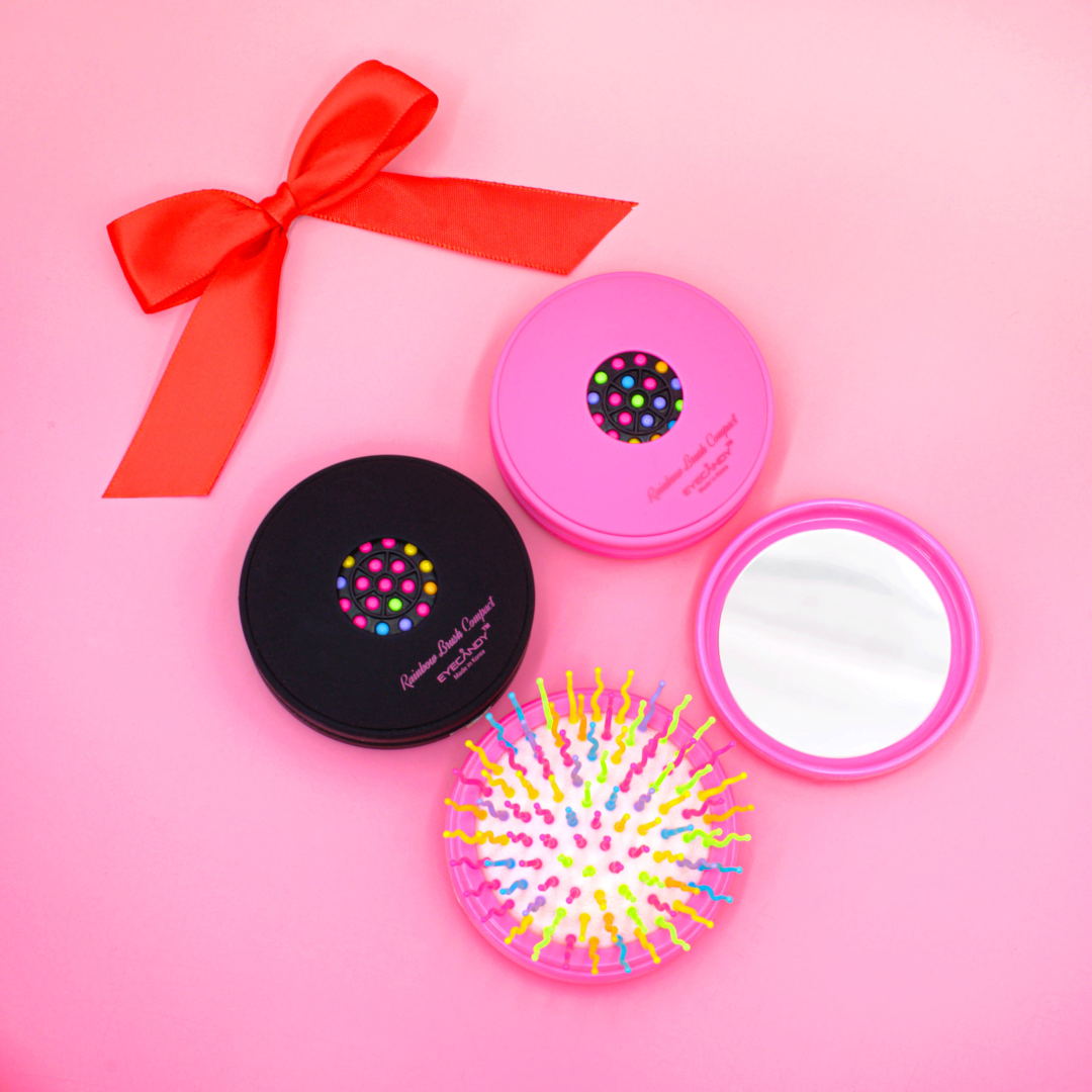 [아이캔디] 레인보우 헤어 브러쉬 거울 머리빗 두피 마사지 이미지 8