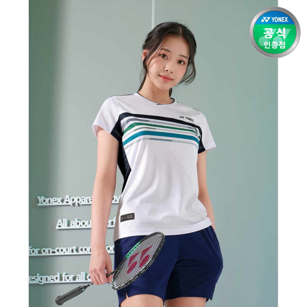 요넥스 243TS018F 배드민턴 반팔 티셔츠 여성 운동복 2024FW - 상품 이미지