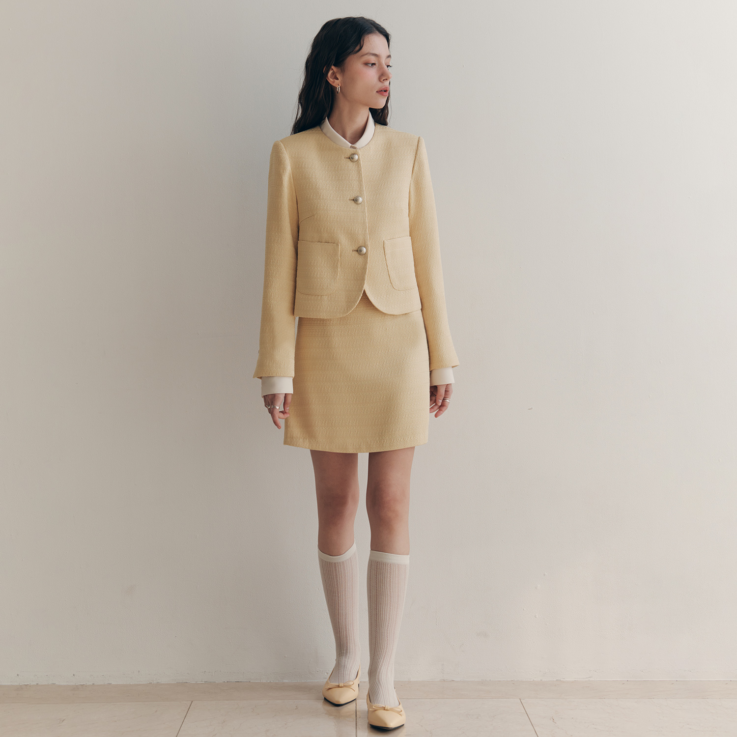 [제로스트릿][2컬러] 크리미 트위드 스커트 CREAMY TWEED SKIRT - 상세 이미지 3