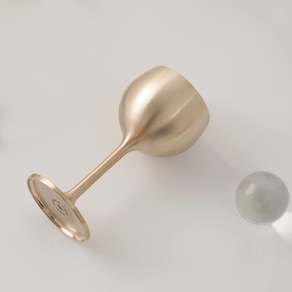 거창유기 방짜 유기 감성 캠핑 양주잔 와인잔 술잔 소주 소리 잔 2P 세트