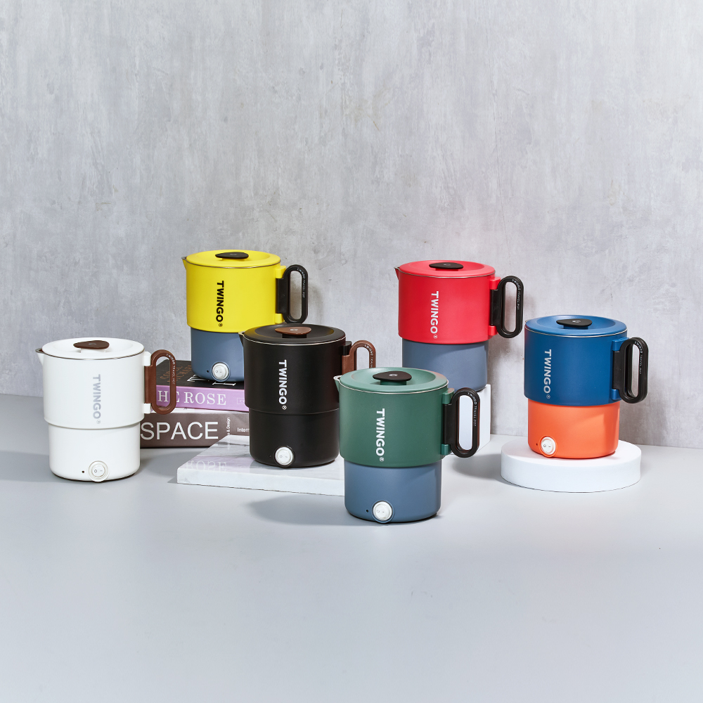 트윙고 트래블 팟 컴팩트 접이식 폴딩포트 110v 겸용 캠핑 여행용 휴대용 라면포트 7컬러