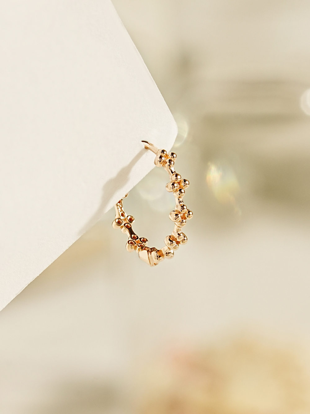 MINIMALPIERCING 14K 18K バブルクローバー ワンタッチリングピアス