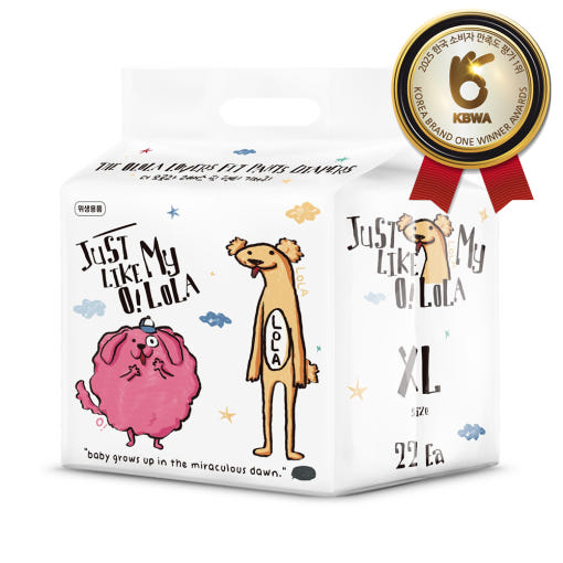 오로라 러버스핏 팬티 기저귀 착용 모습