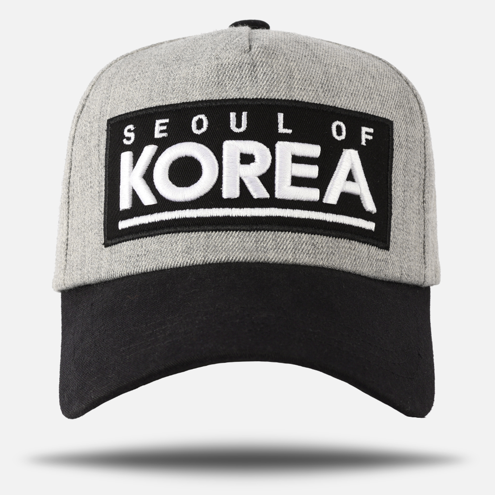 국내제작 SEOUL OF KOREA 레터링 코튼 볼캡 야구모자 배색 롱챙 캡 모자 - 상세 이미지 2