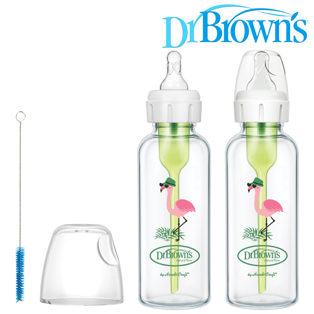 forBaby 닥터브라운 / 유리데코 젖병 내로우넥 250ml 트윈팩, 2단계 쪽지 포함