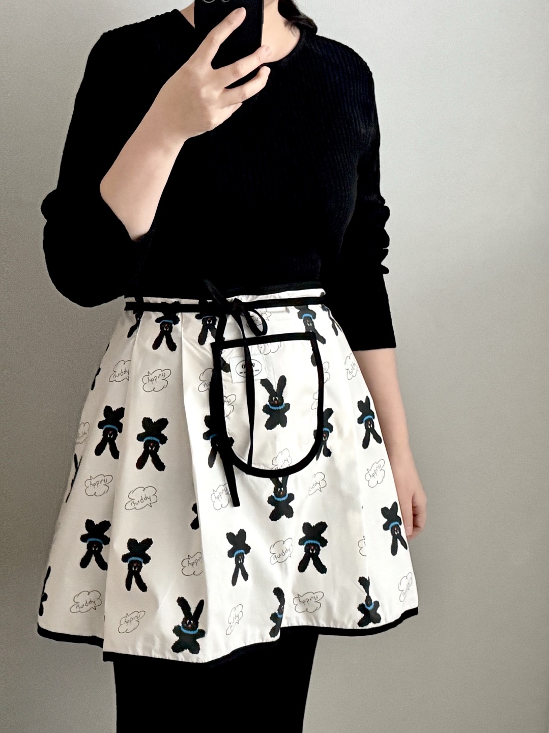 토끼 하프 에이프런 허리 앞치마 카페 공방 바리스타 주방 신혼 선물