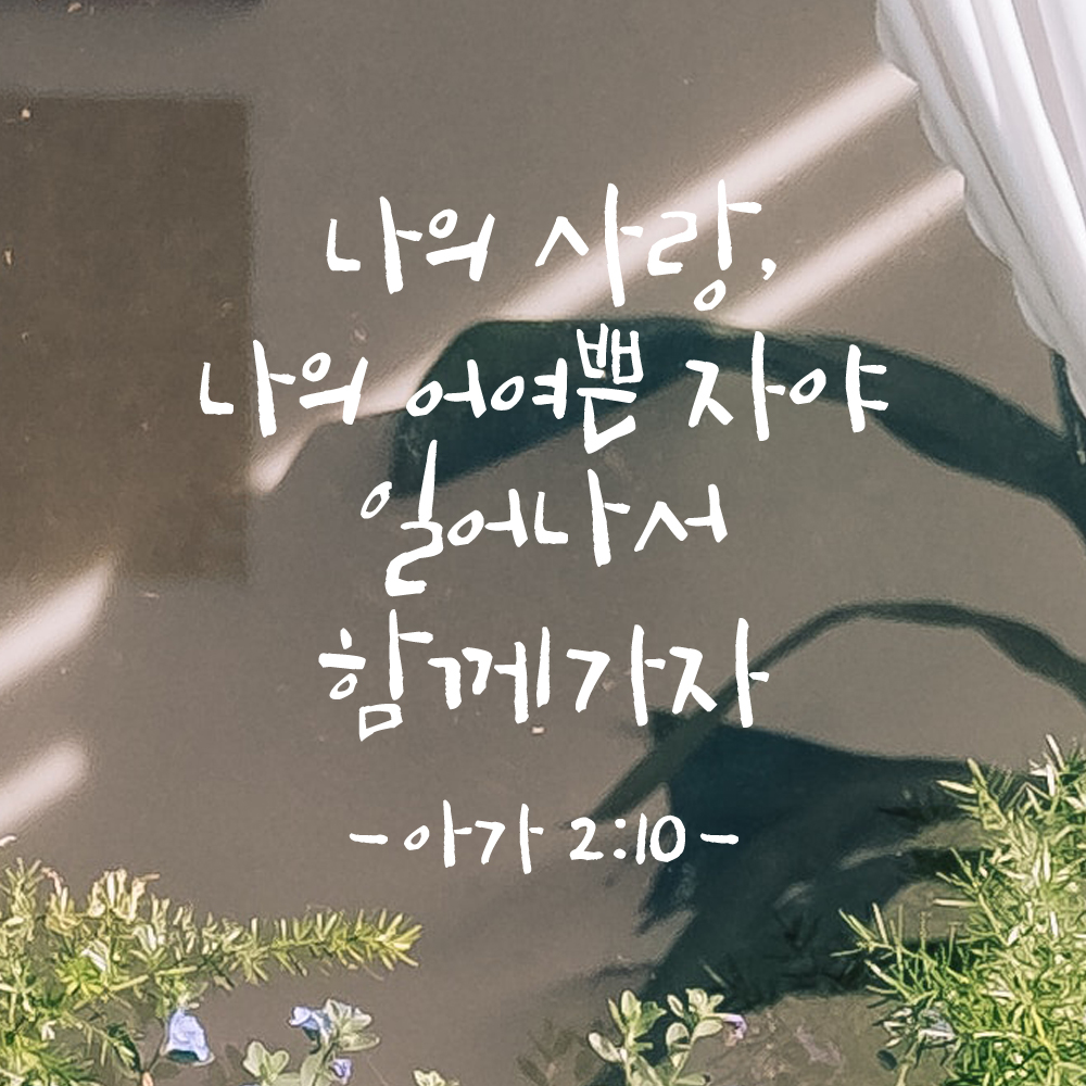 좋은 성경 구절 말씀 교회 스티커 아가서 2장 10절 검정S - 상세 이미지 2