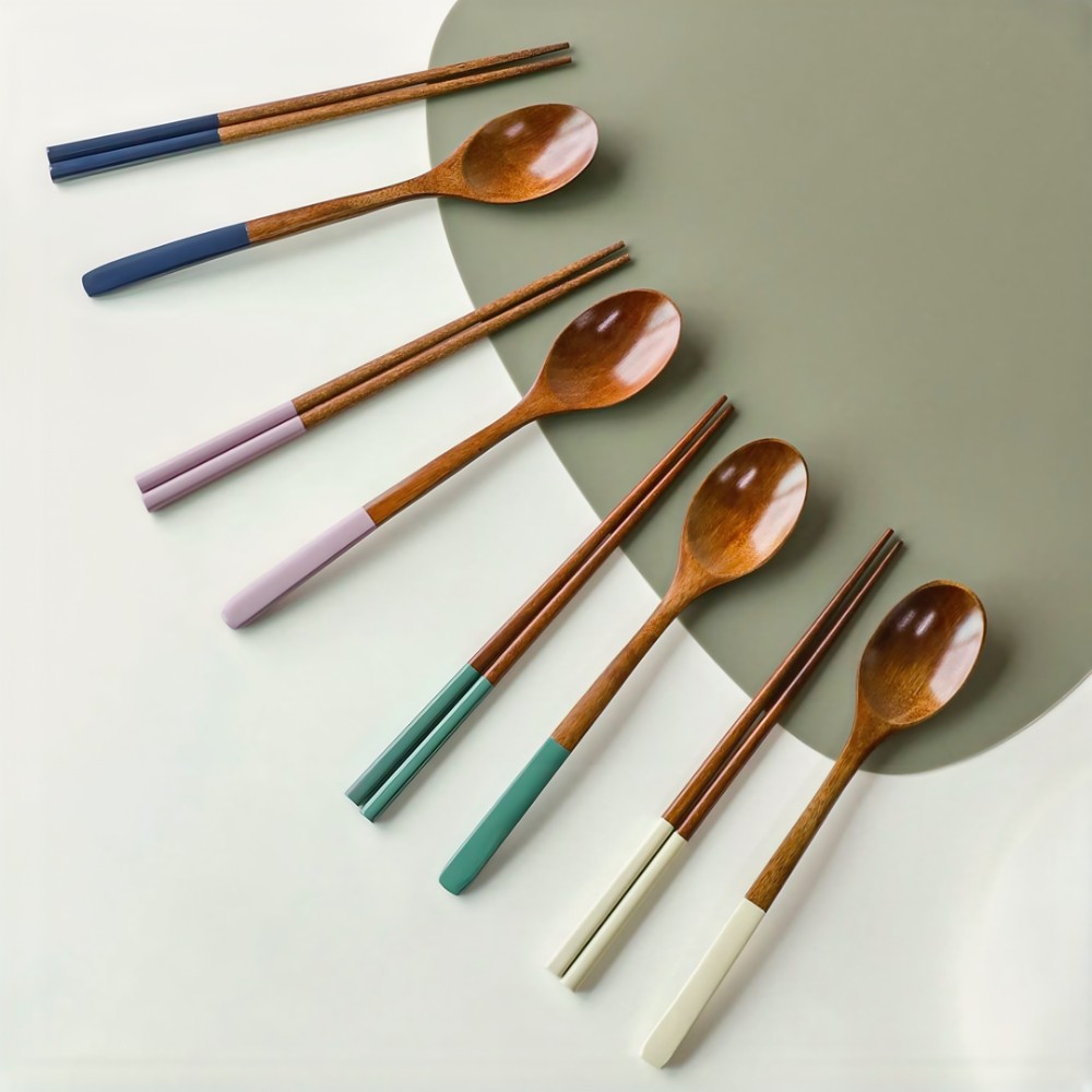 옻칠 나무수저 4인세트 우드 숟가락 원목 젓가락 신혼부부