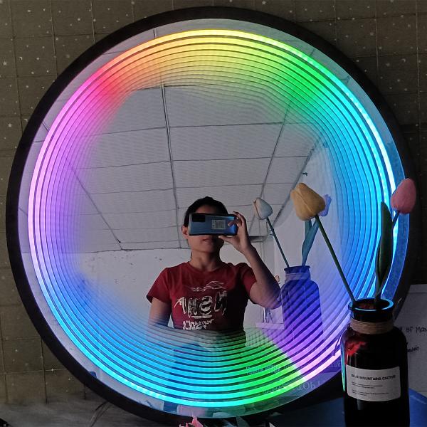 파티룸 공간대여 네일샵 맞춤인테리어네온사인 카페 커스텀 로고 3D 사인 LED 무한 거울 네온 조명 천층 심연 장식 침실 분위기 : 오제이슈팅