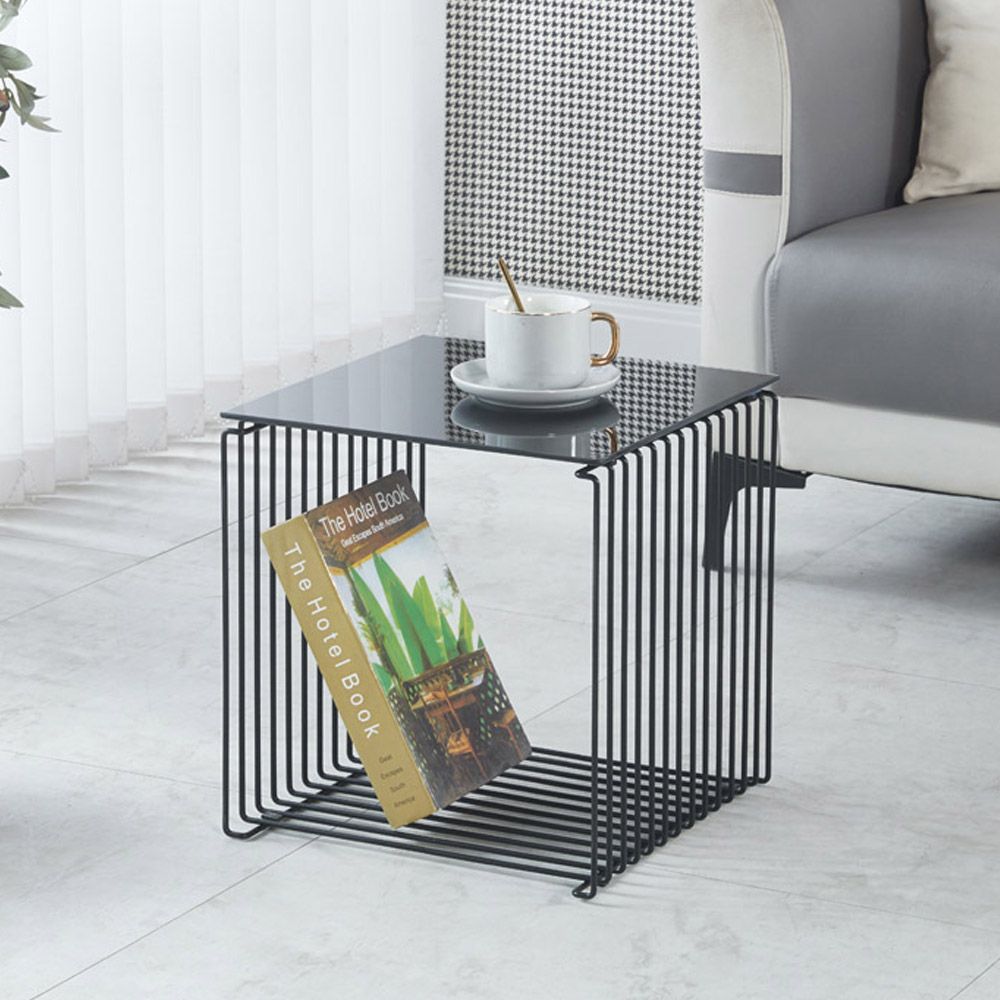 리벤 와이어 선반 협탁 큐브형 철재 사이드테이블 - 상세 이미지 5