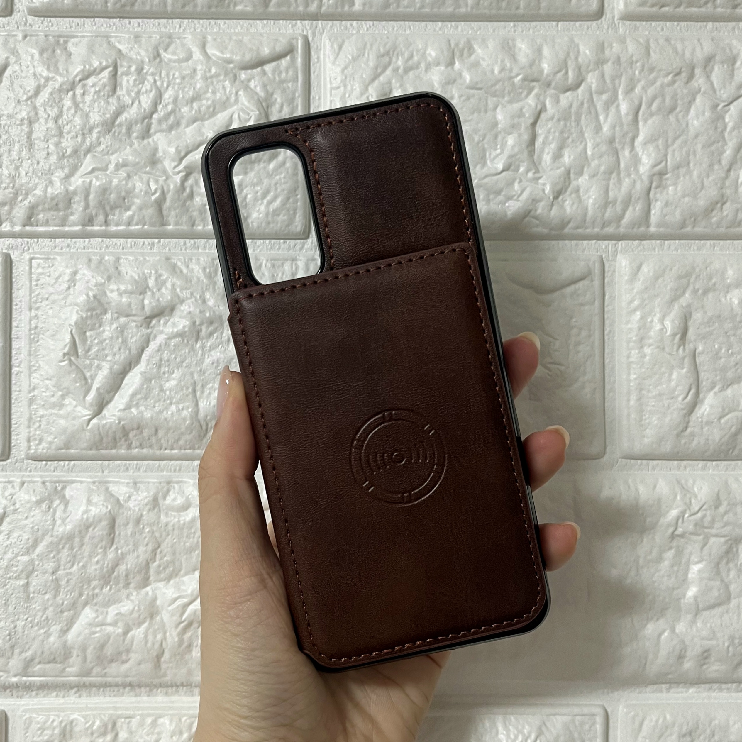 카드 케이스 지갑 가죽 범퍼 다크브라운, 갤럭시S20FE - 상품 이미지