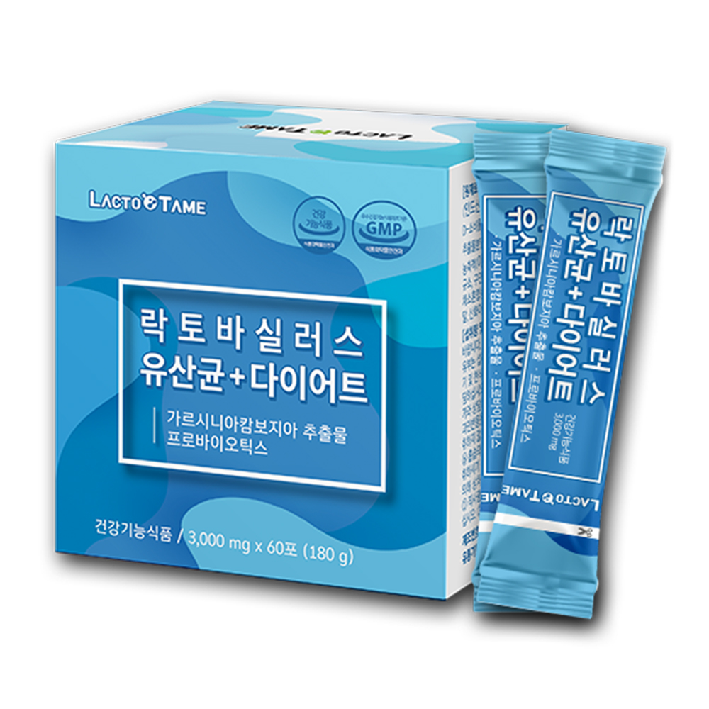 락토바실러스 유산균 다이어트 60포 프로바이오스틱 가르시니아 루테리 비피더스균 프롤린 - 상품 이미지
