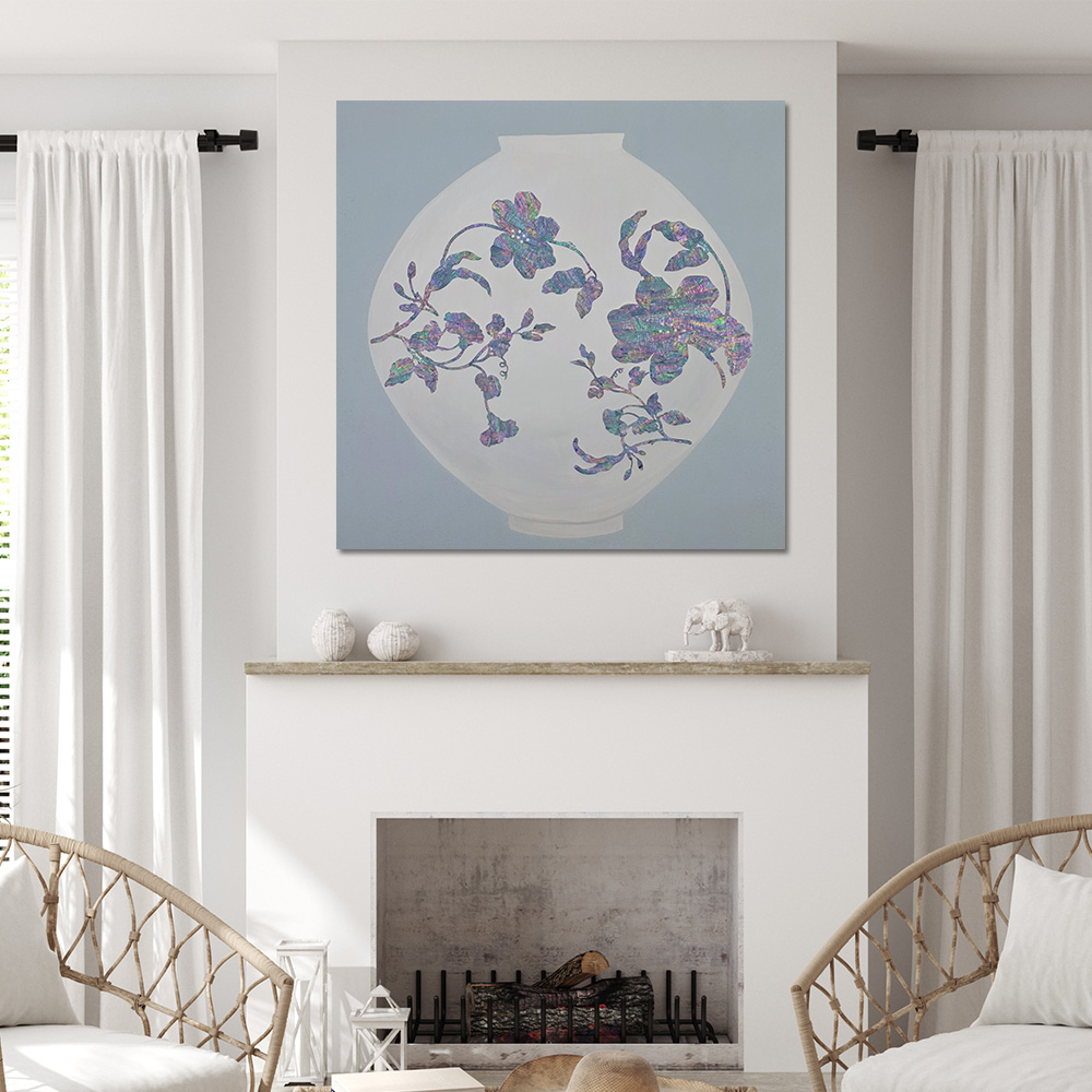 [Gallery Edition] 풍수인테리어 자개 달항아리 그림 미술작품 캔버스액자