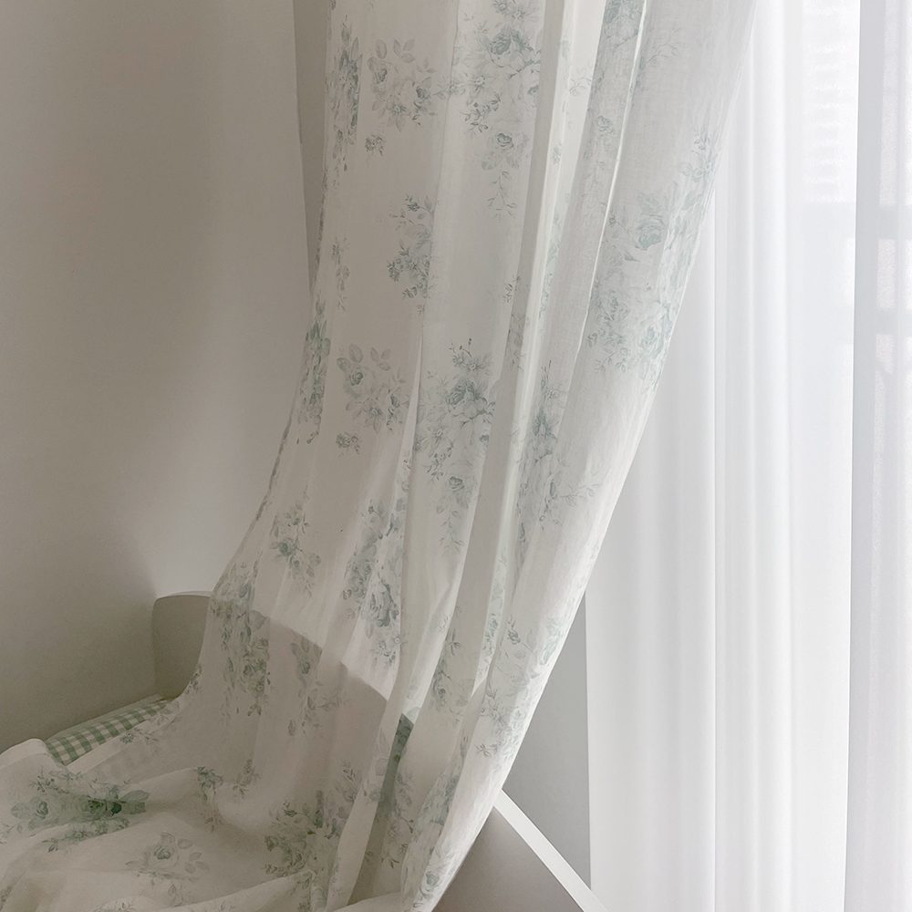 다이애나 빈티지 꽃무늬 린넨 커튼 맞춤제작