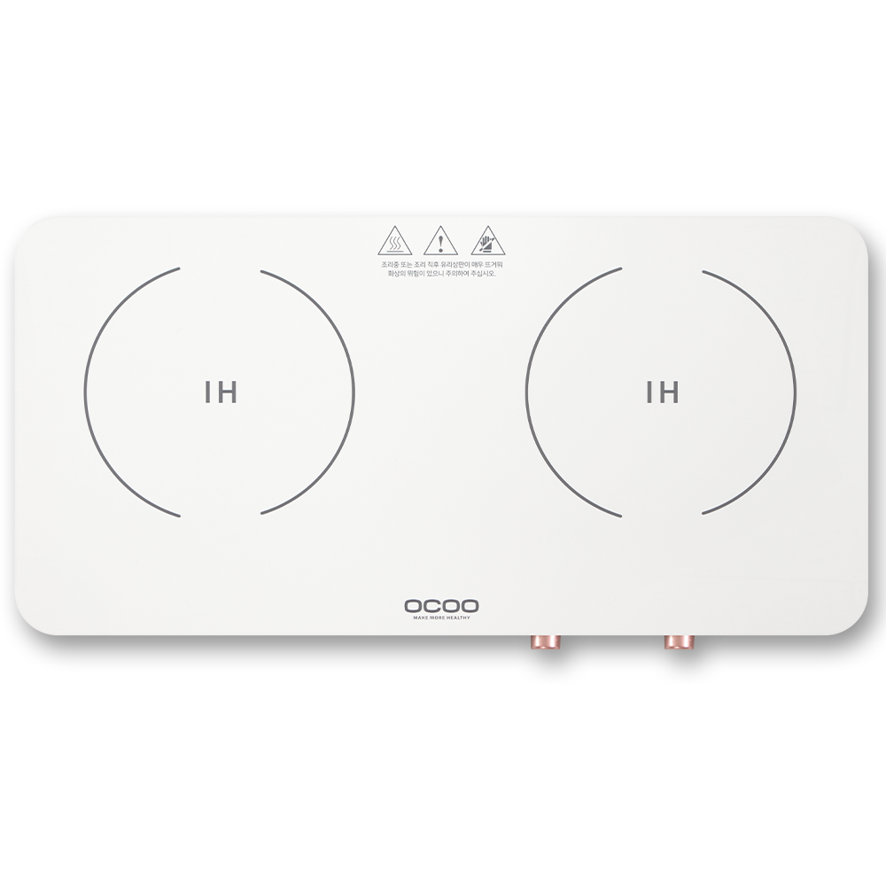 [가스X 열X 시원한 주방] 오쿠 2구 인덕션 화이트 듀얼 플레이트 OCC-IH3000WH