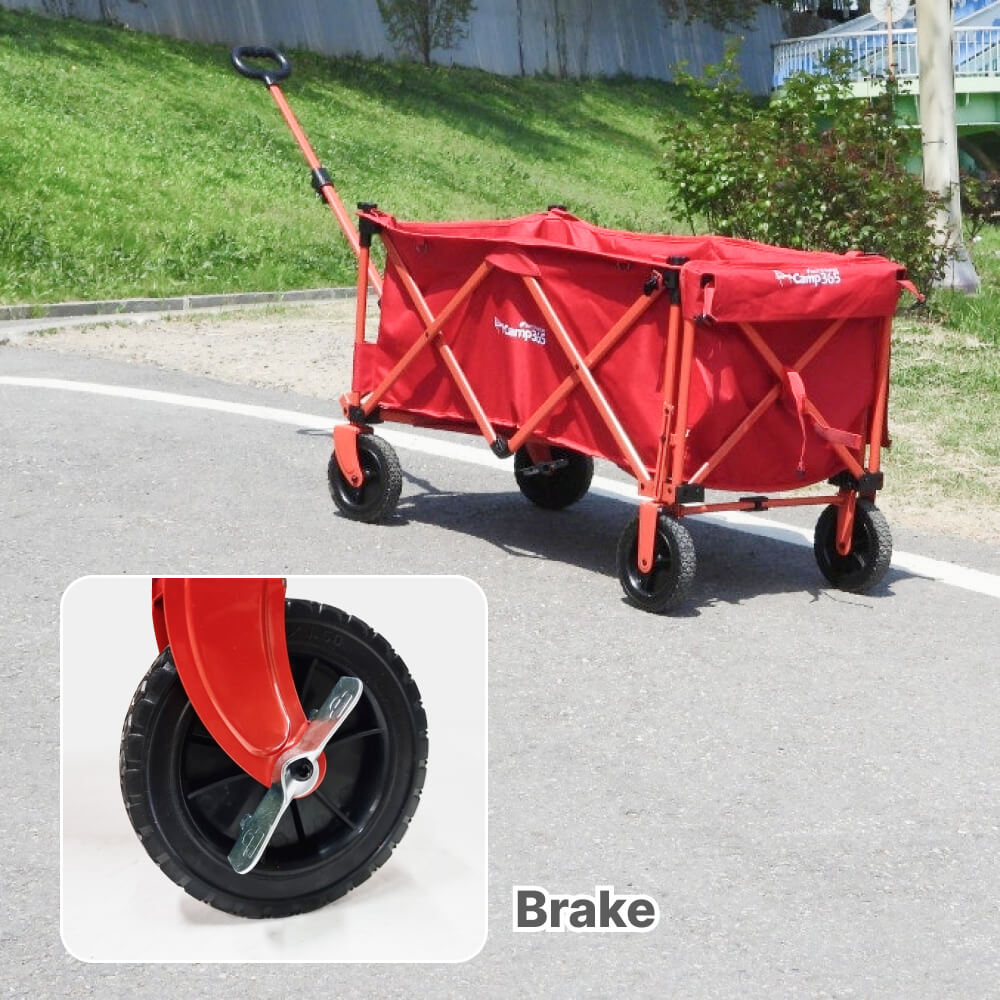 캠프365 파파웨건 폴딩카트 캠핑왜건 접이식 내하중160kg특대형 챔프 레드에디션(올레드)