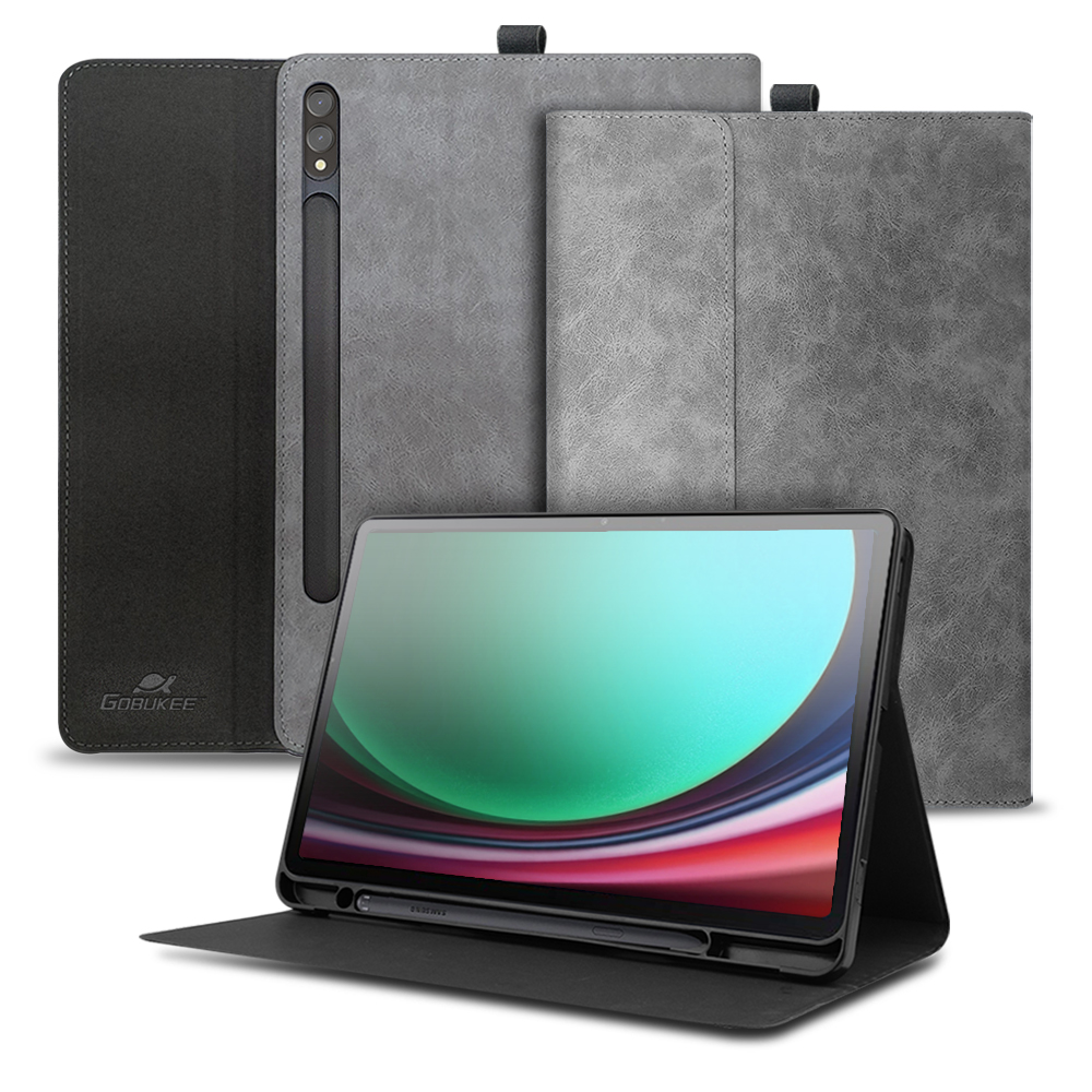 고부기 터치펜 수납 가죽 패드 커버 클러치 케이스 그레이, 갤럭시 탭 S8 Ultra-S9 Ultra-S10 Ultra - 상품 이미지