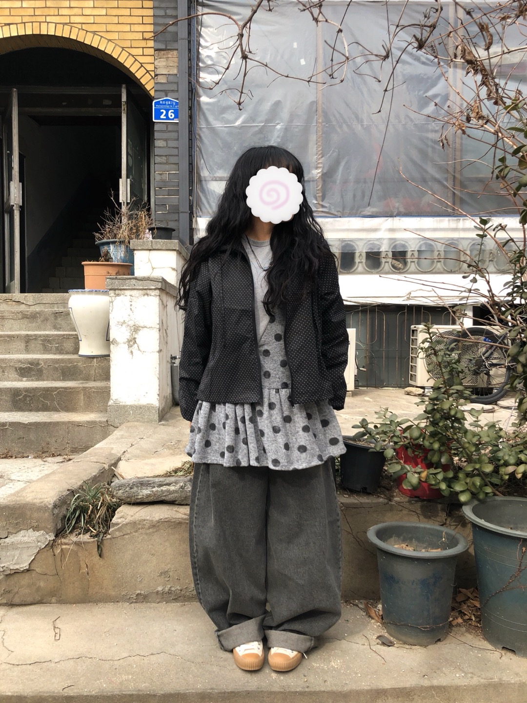 잔도트 땡땡이 후드 점퍼 2color 상세 이미지 5