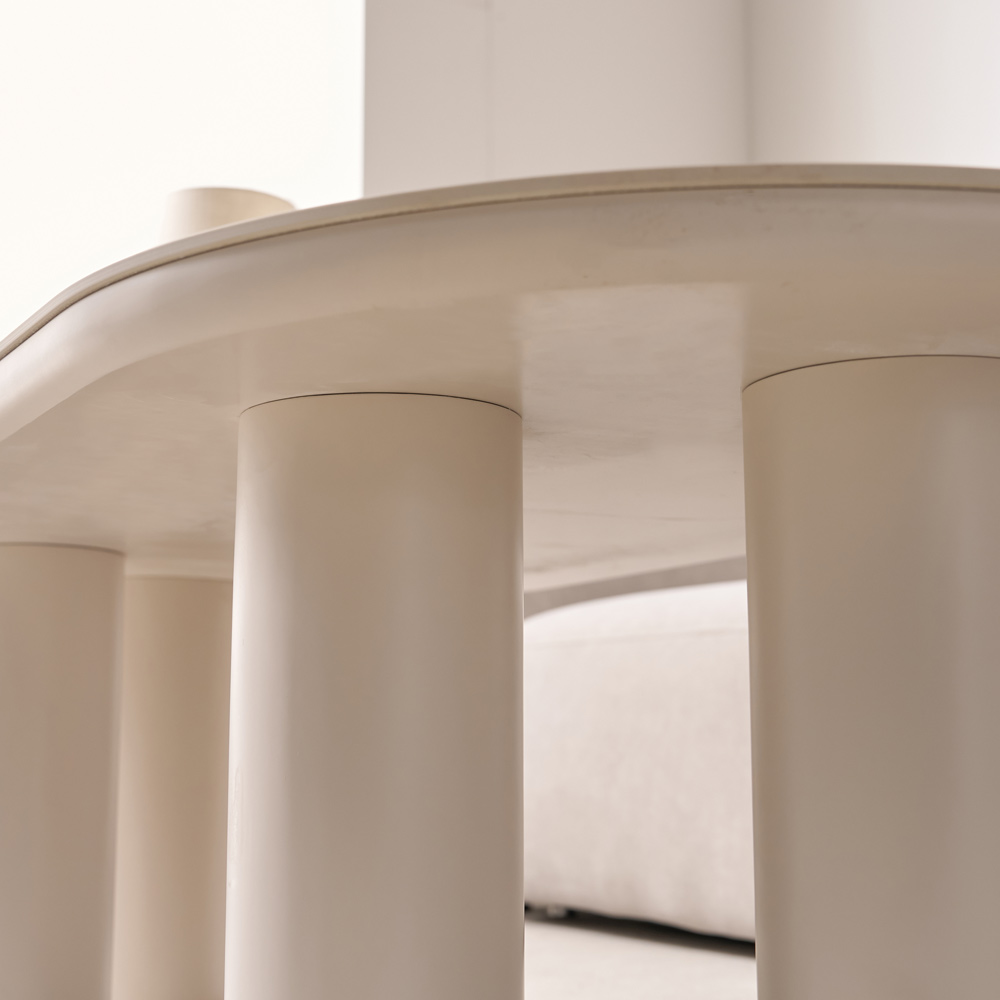 거실 소파테이블 밀크 세라믹 좌식테이블 양타원 트리플