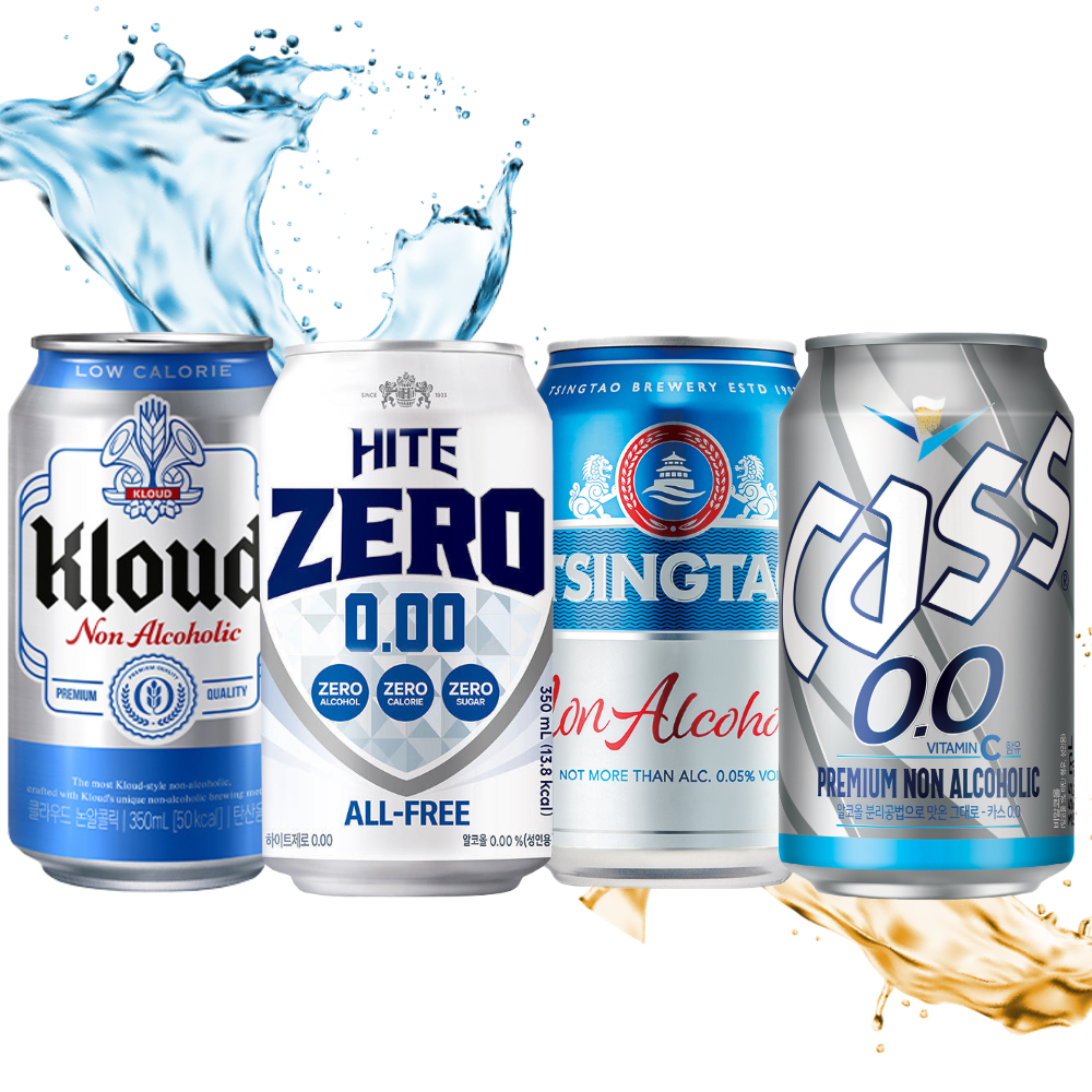 무알콜 맥주맛음료 클라우드 하이트 제로 카스 칭따오논알콜릭 12캔세트 각3개씩 논알콜맥주 - 상품 이미지