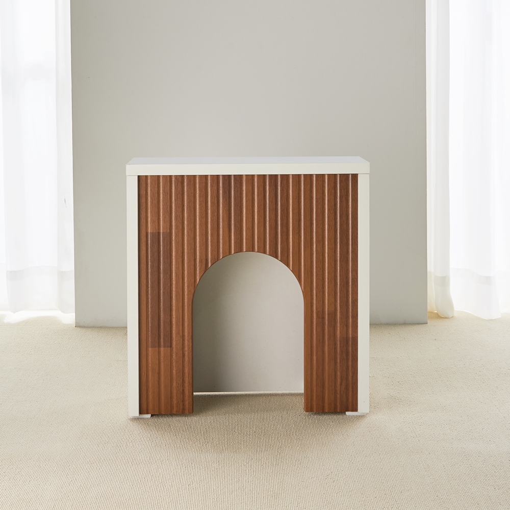 루리룸 벽난로콘솔 폭좁은 미니 슬림 복도 거실 콘솔 테이블 405x140x430mm, 1단, 멀바우 - 상세 이미지 4