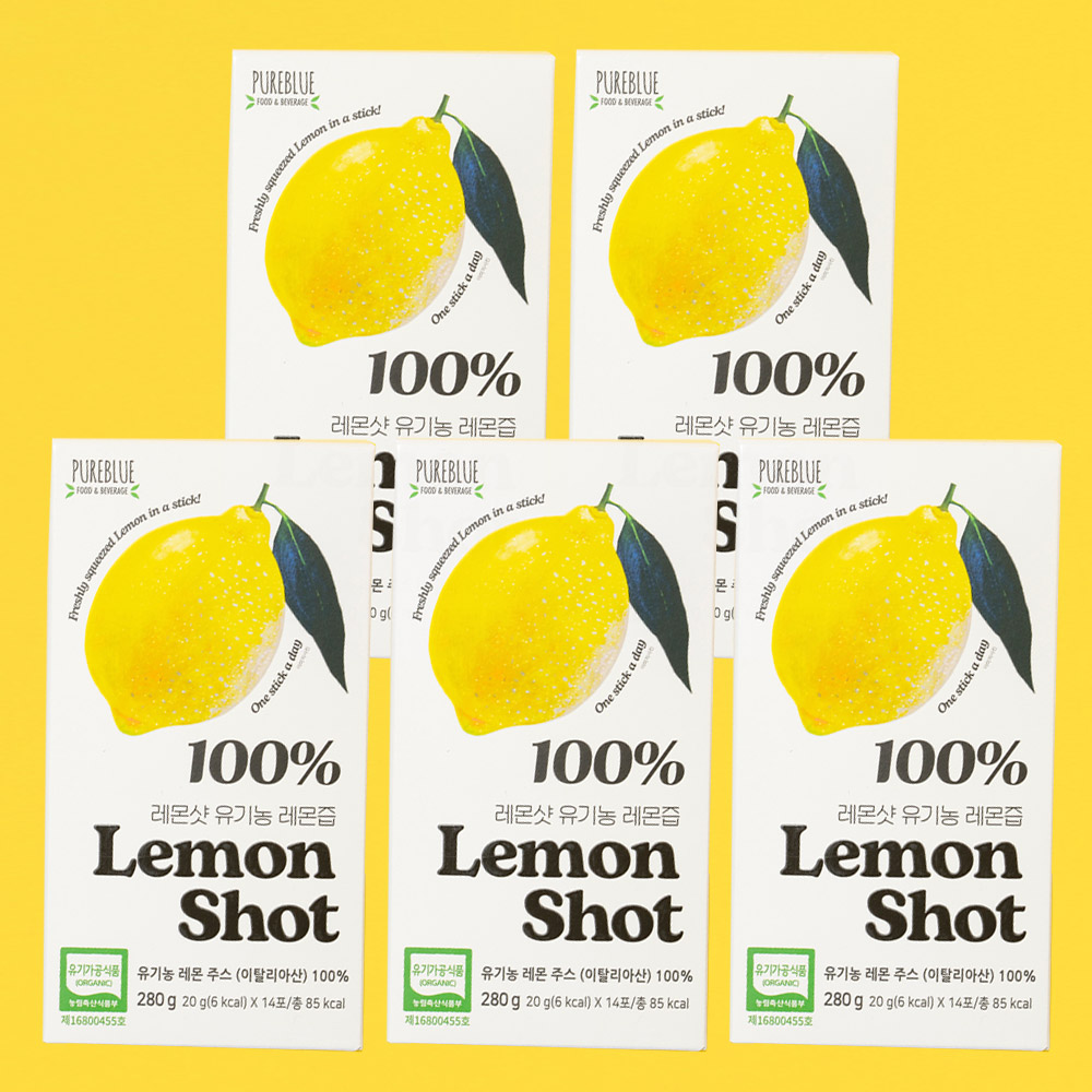진한 유기농 레몬즙 원액 스틱 NFC 착즙 공법 항산화 14포, 5개