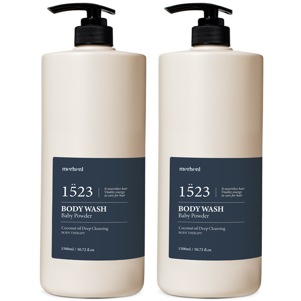 1+1 메르헨트 코코넛오일 딥클렌징 바디워시 베이비파우더향 1.5L 퍼퓸 향좋은 샤워젤
