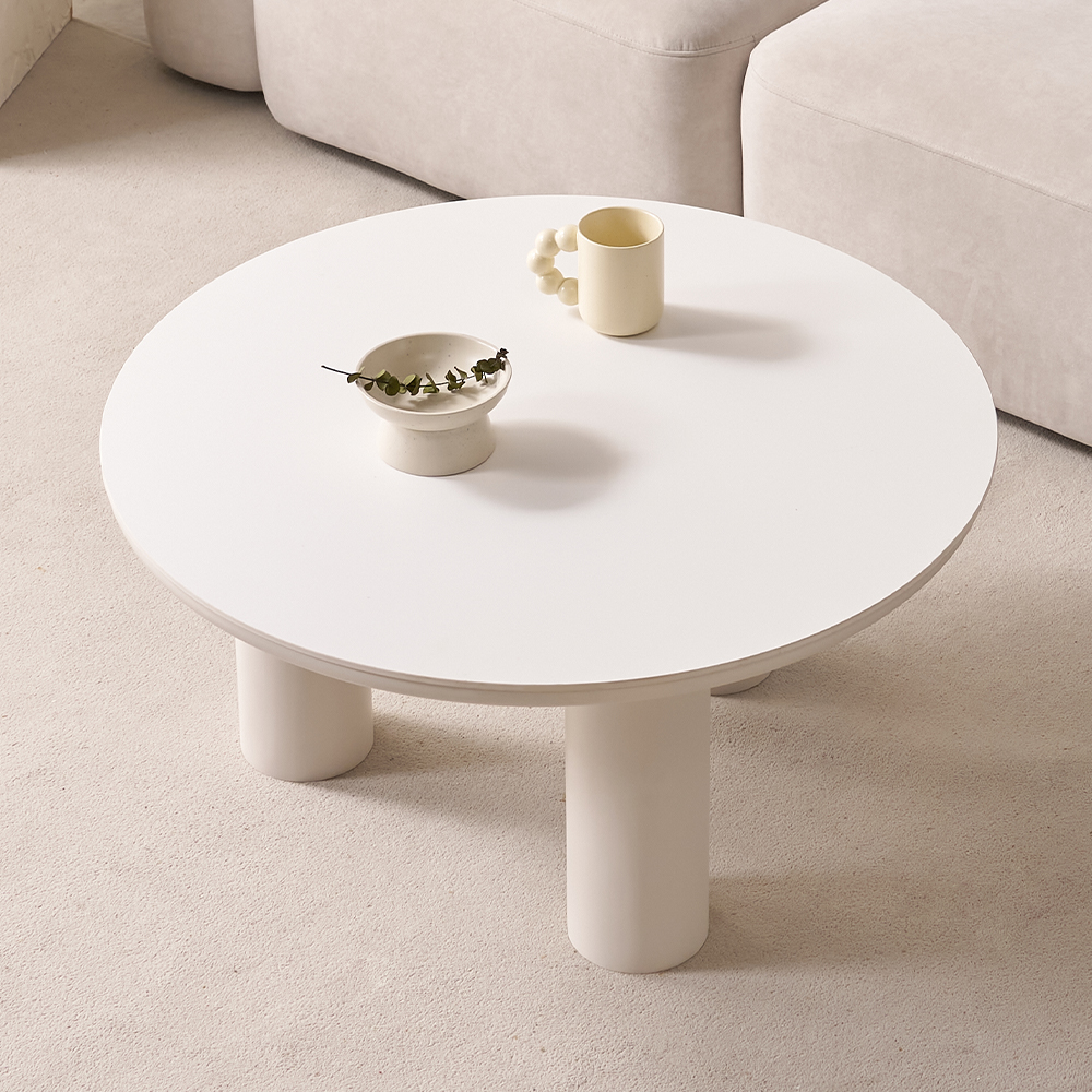 원형 소파 테이블 밀크 세라믹 거실탁자 커피테이블 트리플