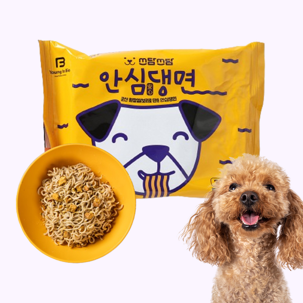 국내제작 안심댕면 강아지수제간식 단일 생유산균 튀기지 않은 강아지 라면 보리+북어, 70g, 1개 - 상품 이미지