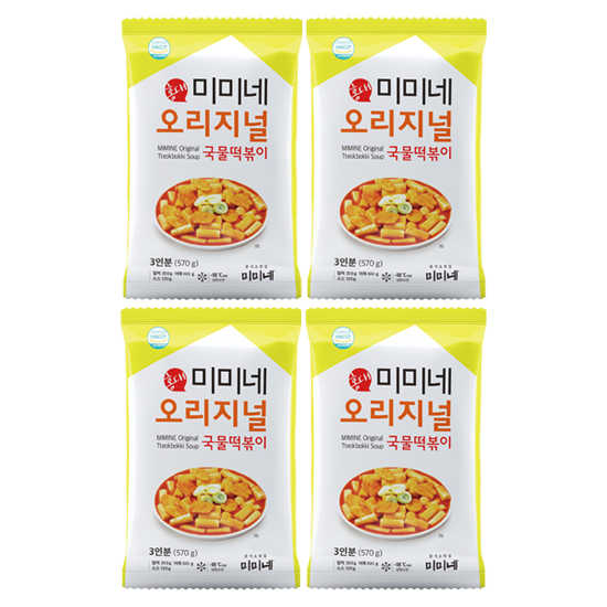 미미네 오리지널 국물떡볶이 X 기본맛, 570g, 4개
