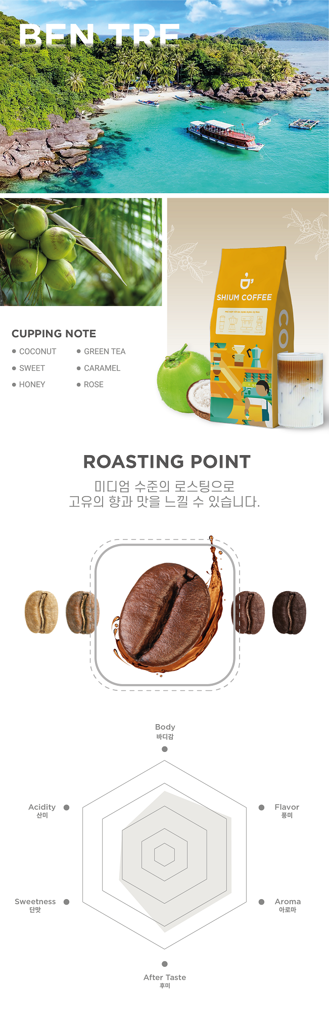 [옥스옥스] 프리미엄 로스팅 코코넛향 원두커피 500g 홀빈 / 분쇄 안함 - 상세 이미지 3