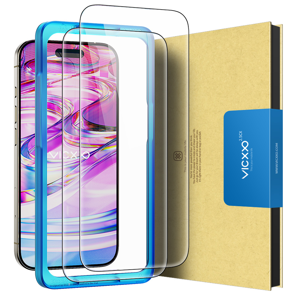빅쏘 2.5CX 지문인식 강화유리 액정보호필름 아이폰16 플러스, 2매입