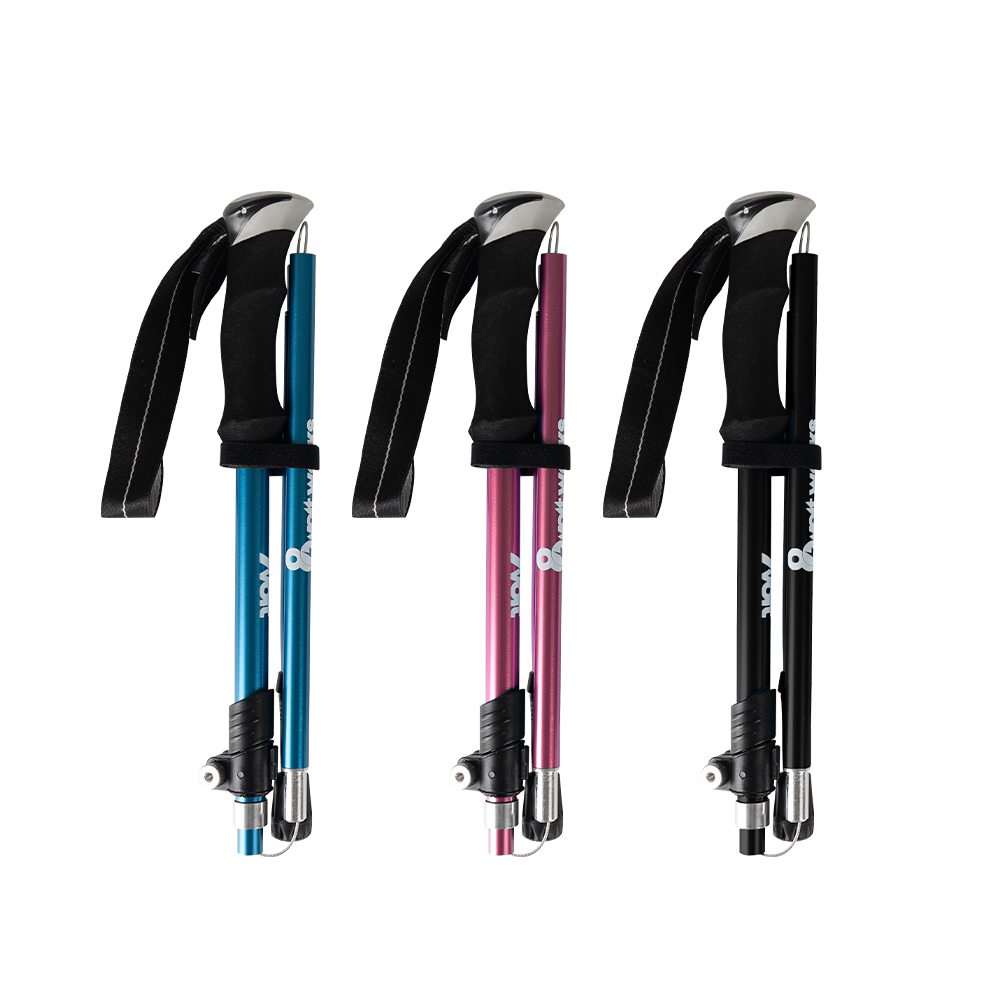 이츠라이프 2개 1세트 4단 접이식 89볼트 등산스틱 두랄루민 7075 초경량 폴딩