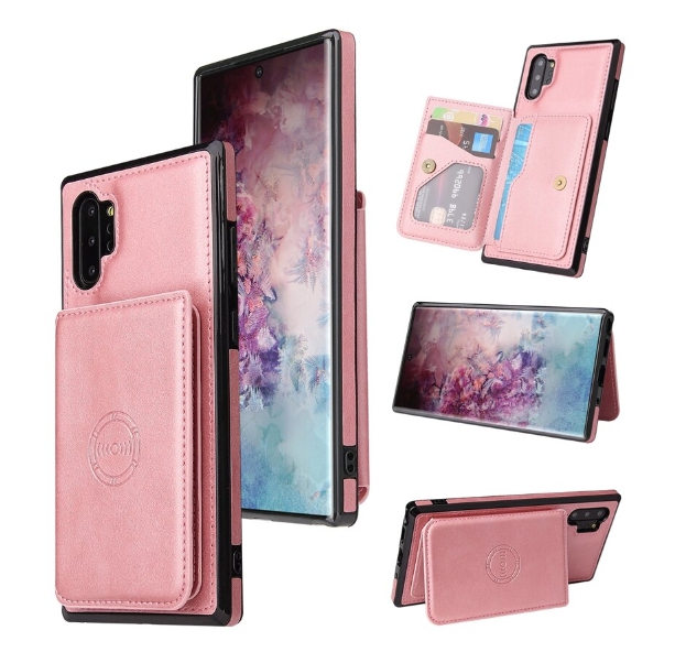 카드 케이스 가죽 지갑 범퍼 핑크, 갤럭시 노트10 플러스 - 상품 이미지