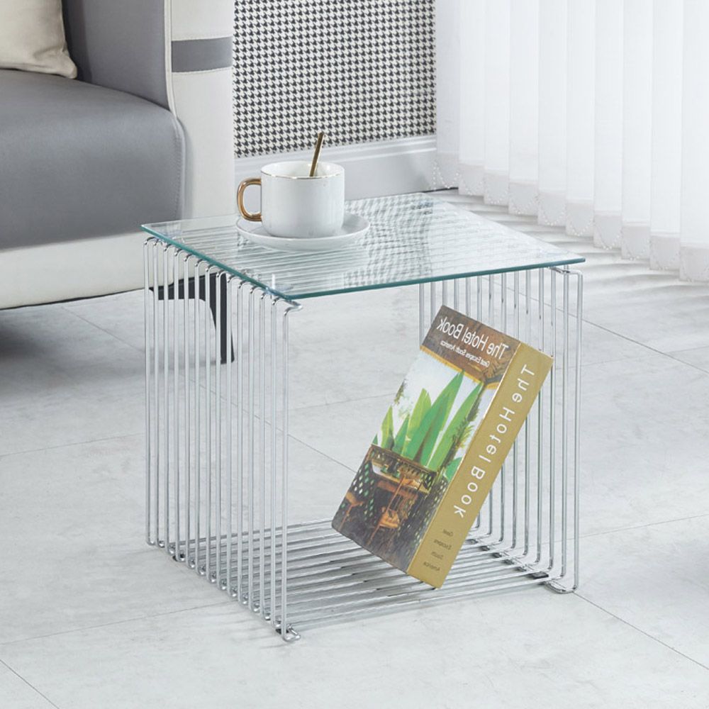 리벤 와이어 선반 협탁 큐브형 철재 사이드테이블 - 상세 이미지 4