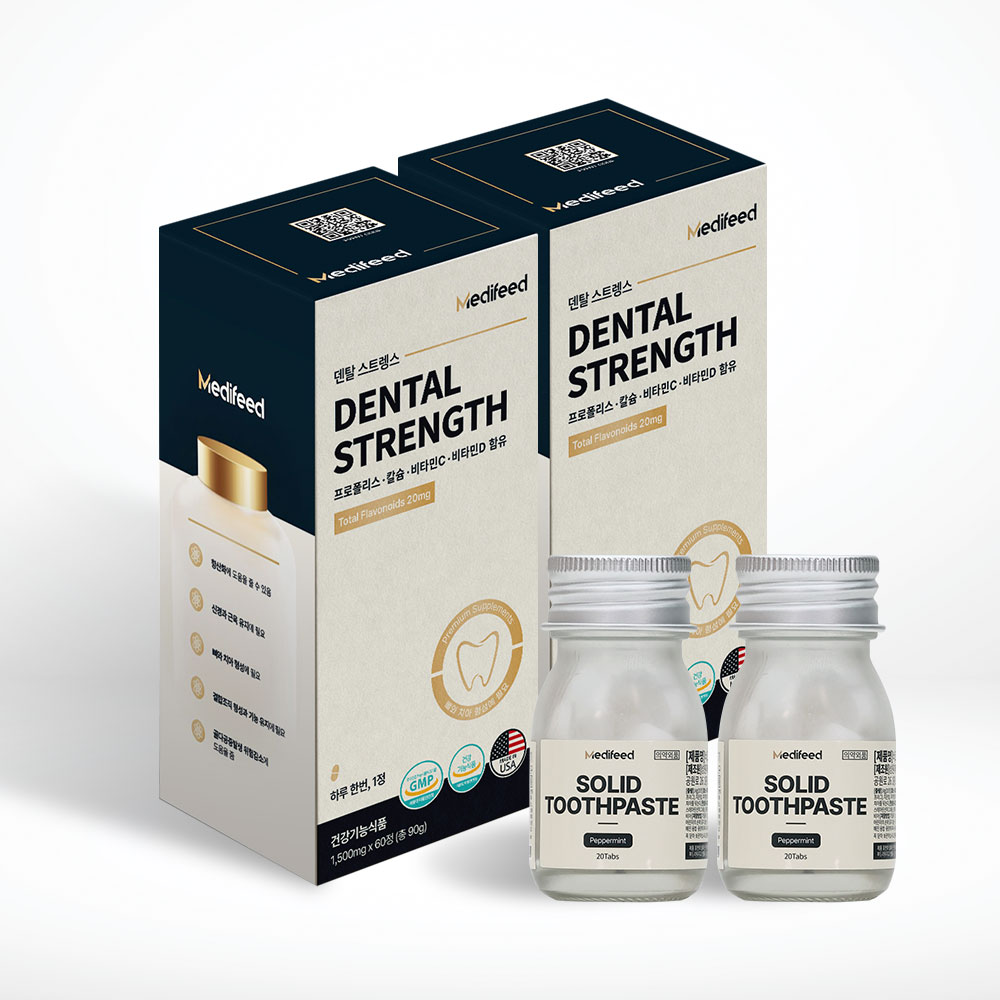 덴탈스트렝스 뼈 치아 건강 칼슘 영양제 잇몸 치 약 제공 2달분 60정, 2개