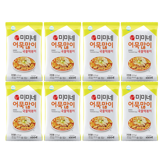 미미네 어묵많이 국물떡볶이 X 기본맛, 570g, 8개