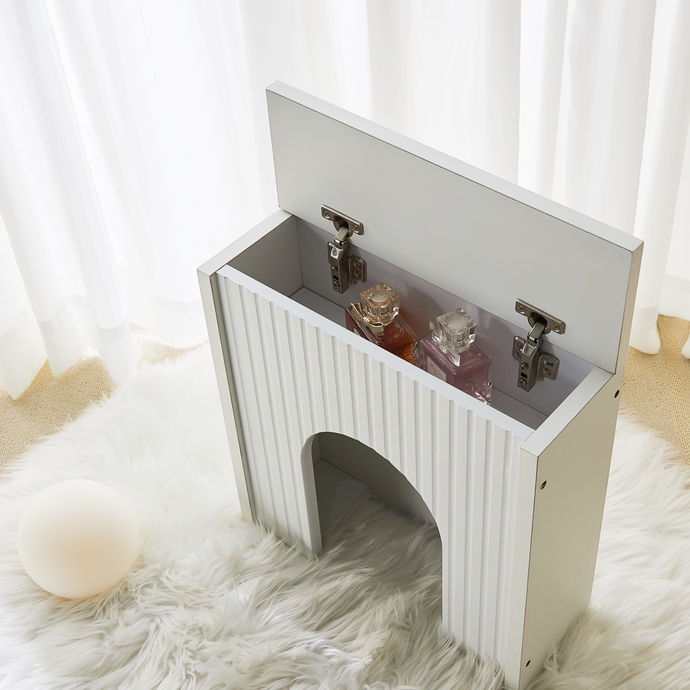 루리룸 벽난로콘솔 폭좁은 미니 슬림 복도 거실 콘솔 테이블 405x140x430mm, 1단, 화이트 - 상세 이미지 4