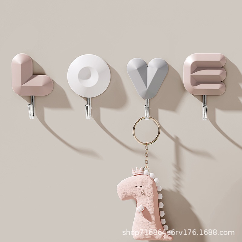 LOVE 플라스틱 걸이 후크 욕실 걸이 후크 다용도 후크