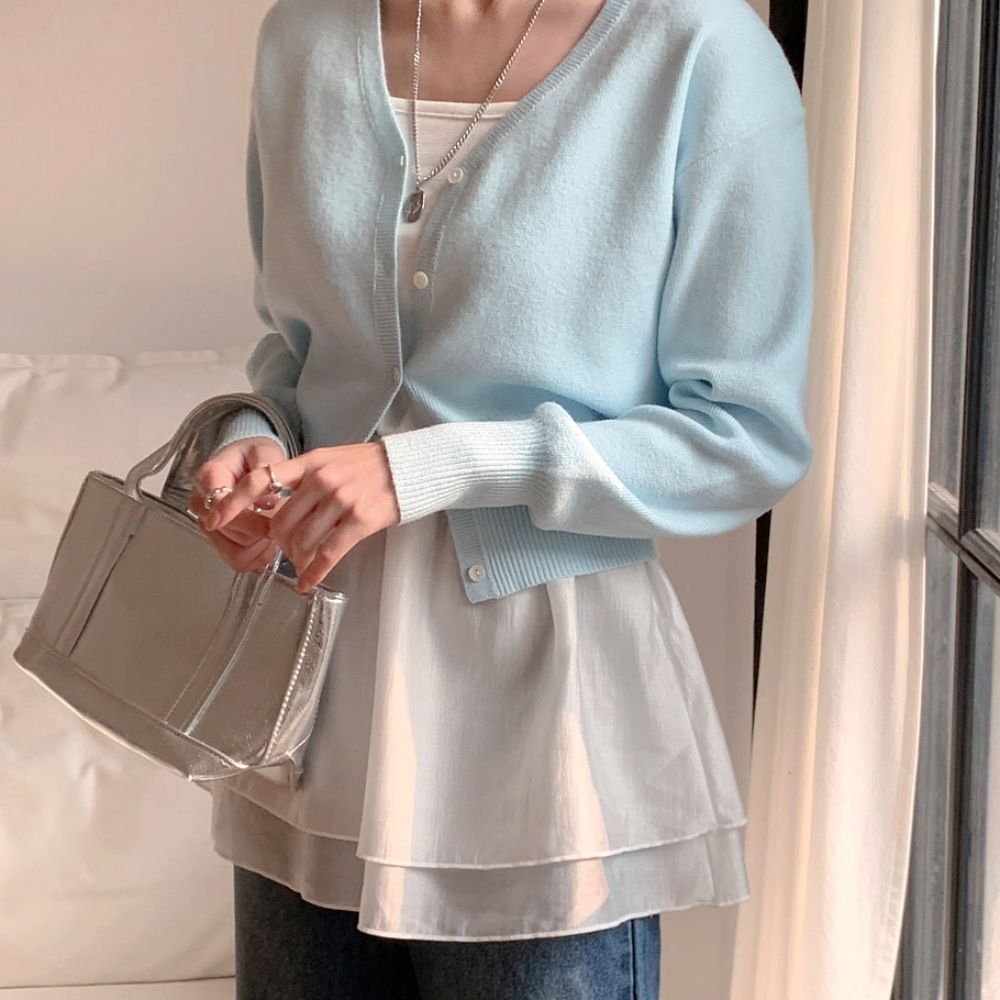 텐셀티셔츠 이너 탑 레이어드나시티 롱 흰티 이미지 6