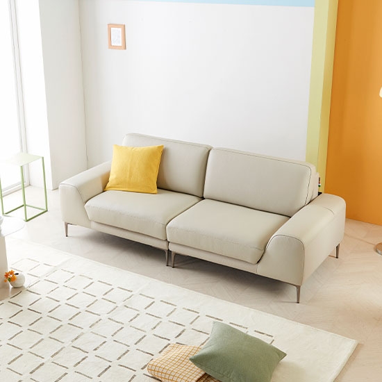 막스앤 레코 3인 이태리 통가죽 소파